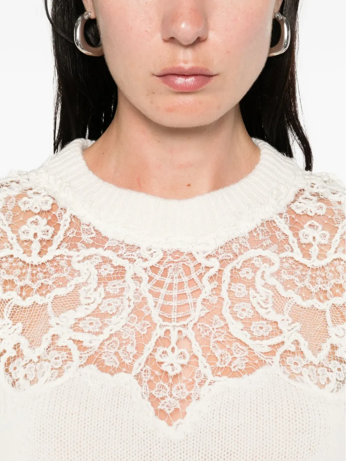 Ermanno Scervino レースインサートセーター - 画像5