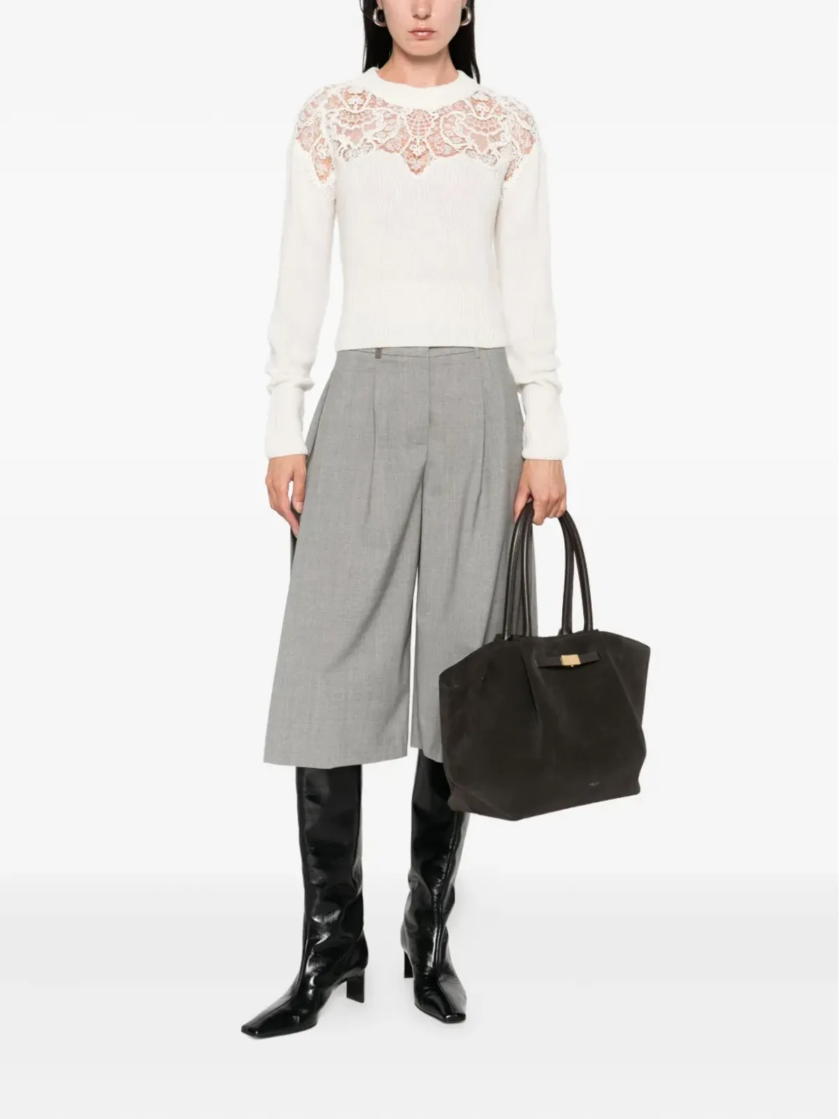 Ermanno Scervino レースインサートセーター - 画像2