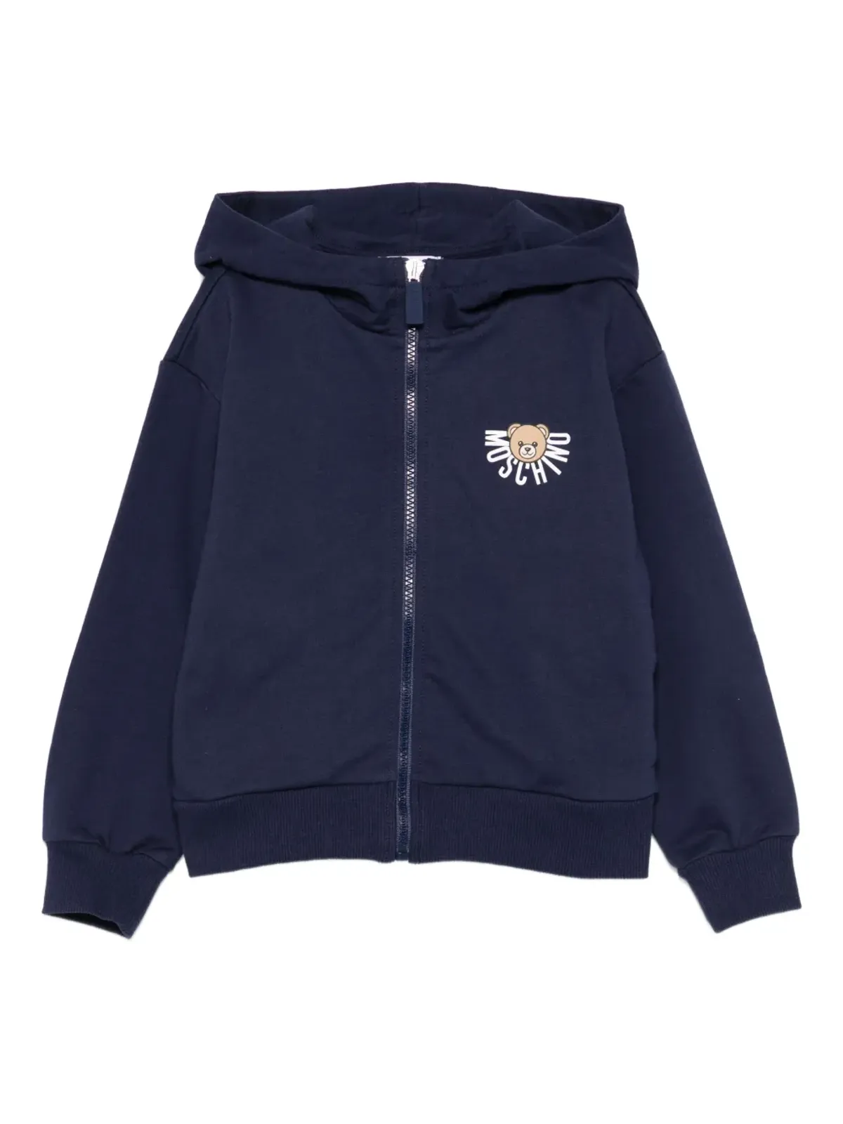 Moschino Kids テディベアプリントジップアップパーカー - ブルー - 画像1