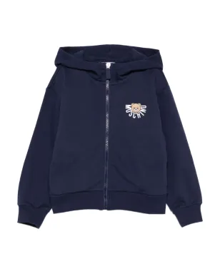 Moschino Kids テディベアプリントジップアップパーカー - ブルー - サムネイル1