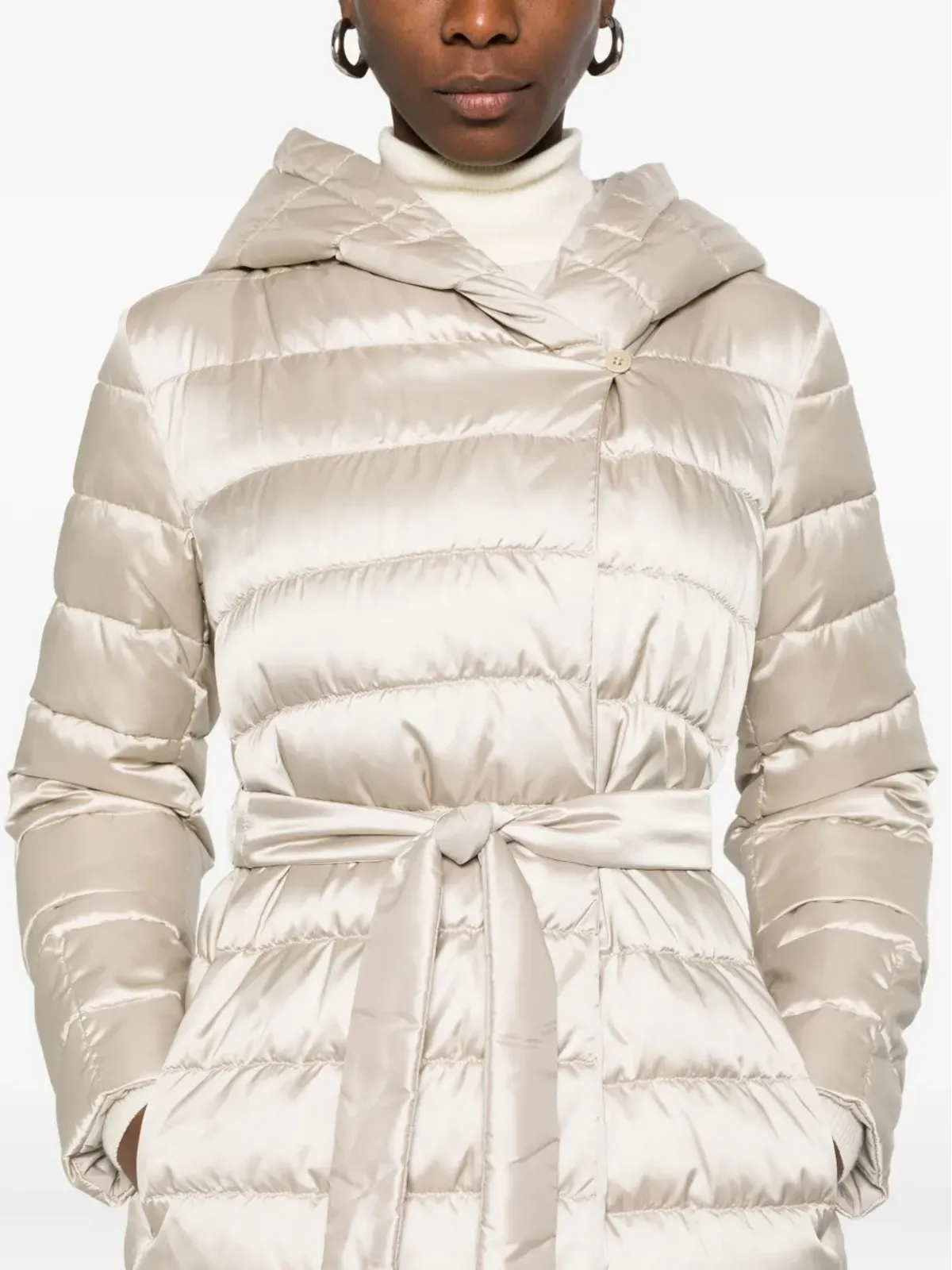 Max Mara Novef フード付きキルティングコート - 画像5