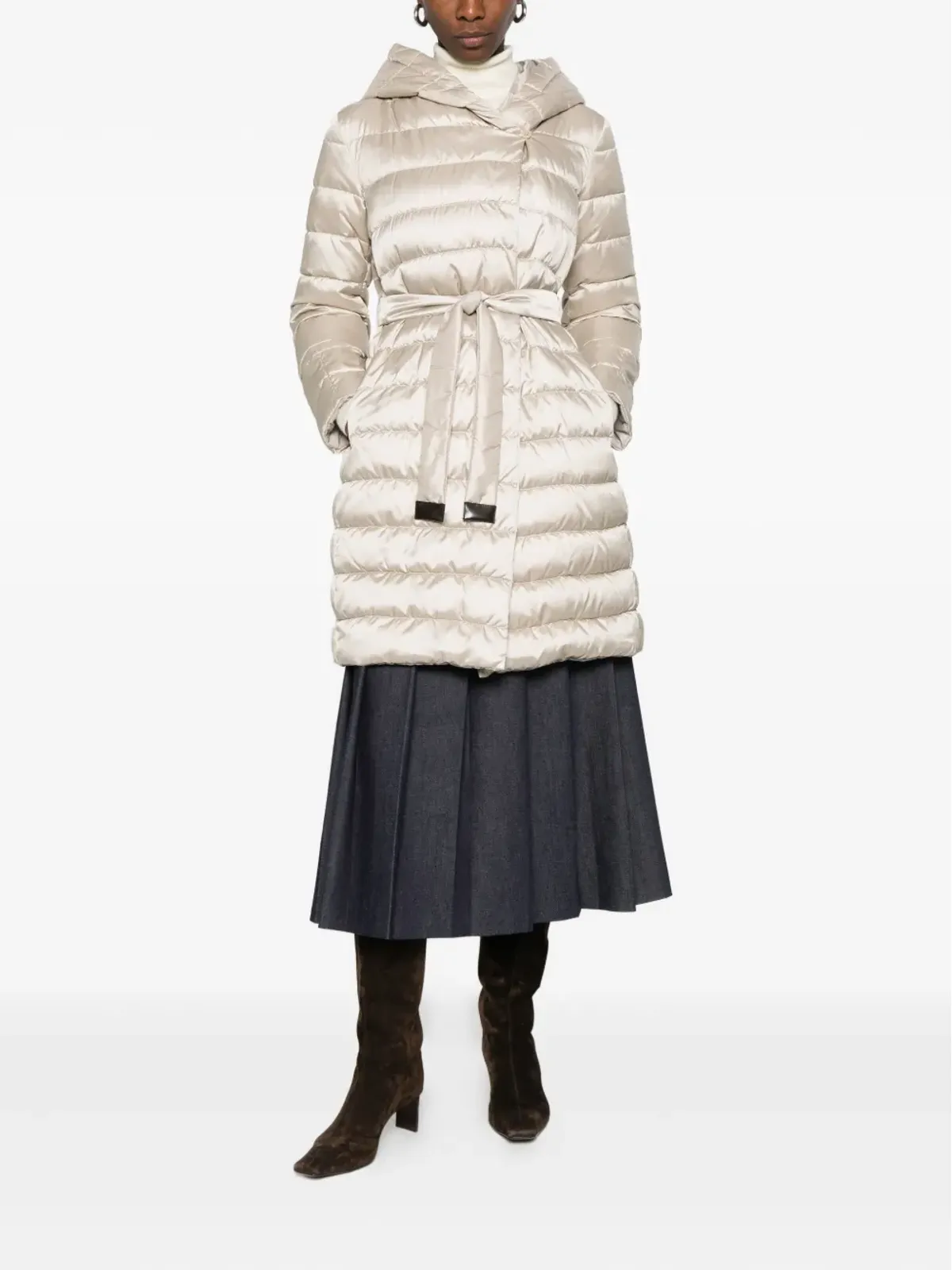Max Mara Novef フード付きキルティングコート - 画像2