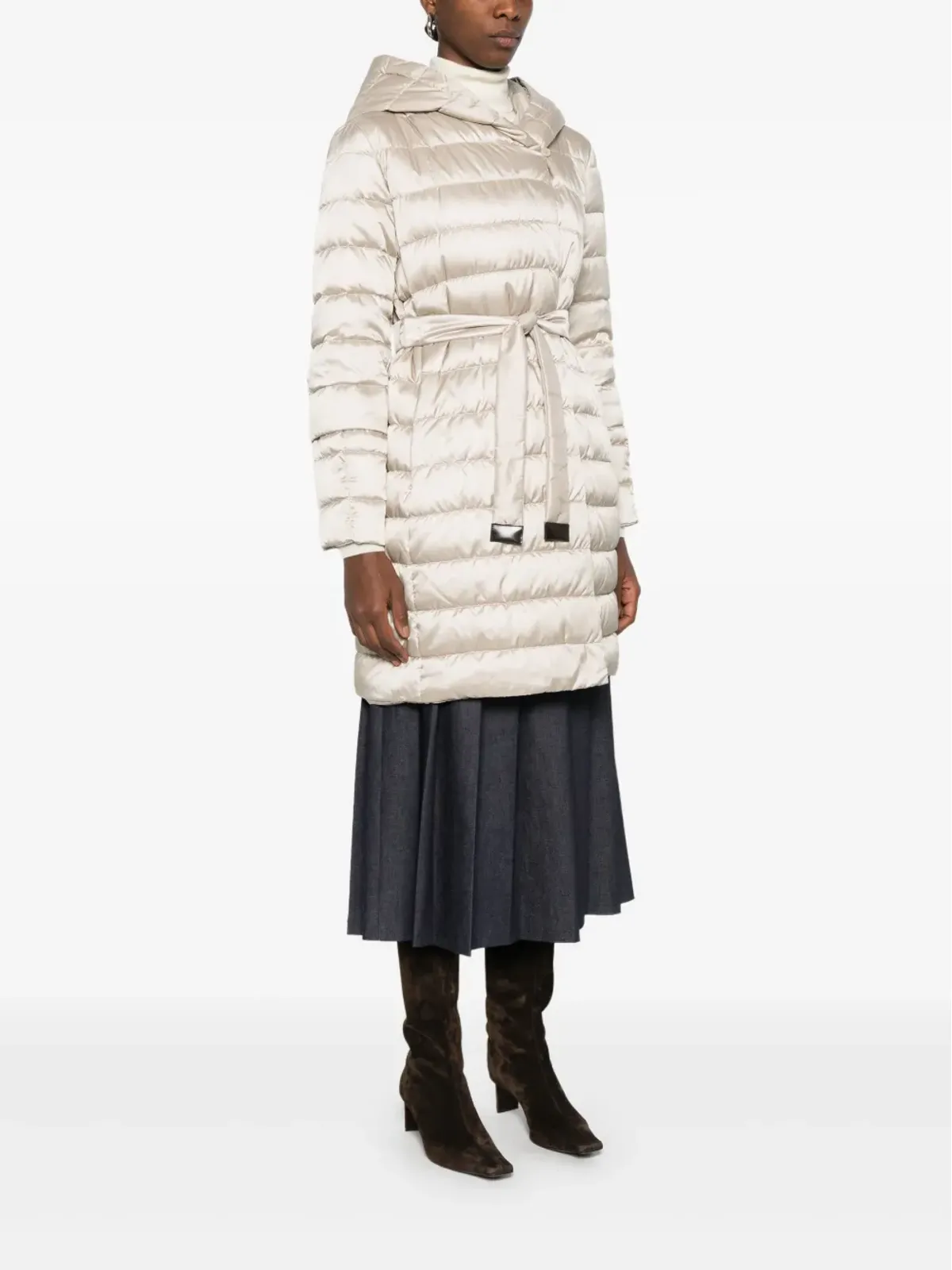 Max Mara Novef フード付きキルティングコート - 画像3