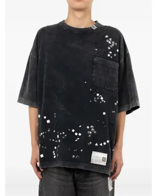 Maison MIHARA YASUHIRO crystal-embellished pocket T-shirt - Black - サムネイル2