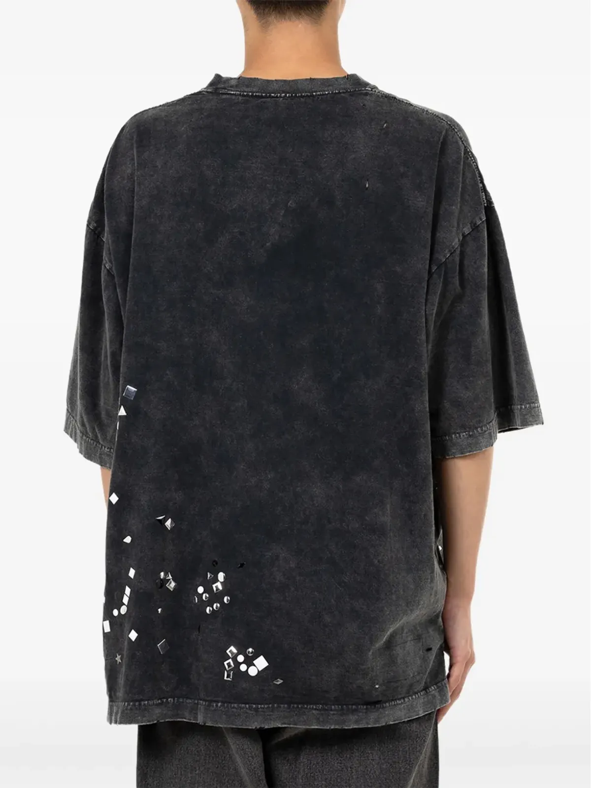 Maison MIHARA YASUHIRO crystal-embellished pocket T-shirt - Black - 画像3