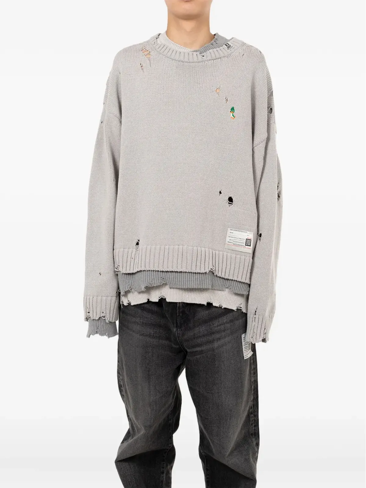 Maison MIHARA YASUHIRO レイヤード ディストレス セーター - 画像2