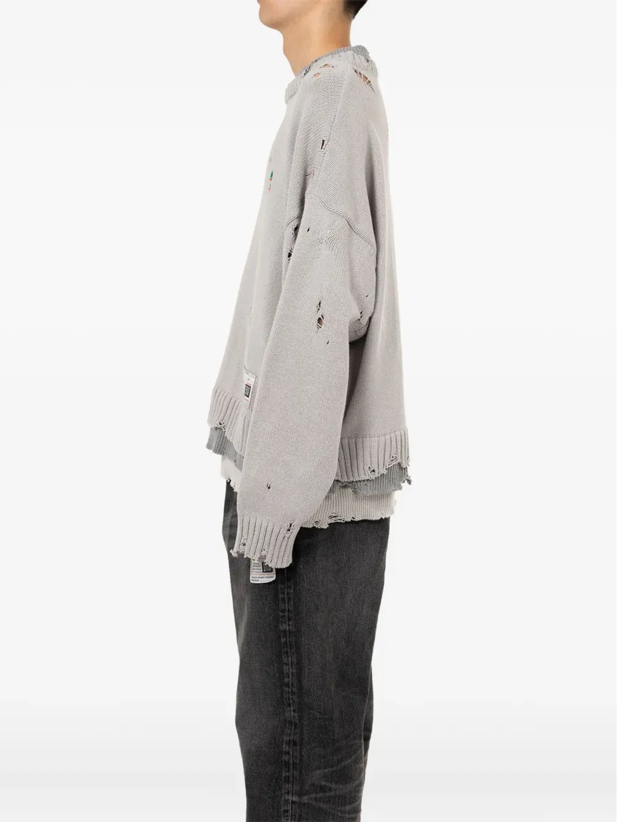 Maison MIHARA YASUHIRO レイヤード ディストレス セーター - 画像3
