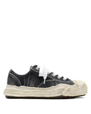 Maison MIHARA YASUHIRO Hank ブリーチデニム ローカットスニーカー ブラック - サムネイル1