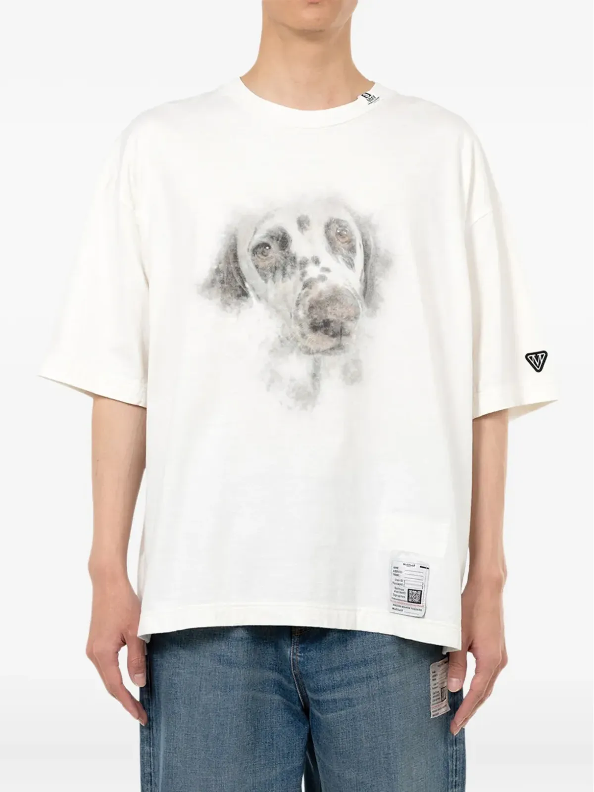 Maison MIHARA YASUHIRO ドッグプリント テキストディテール Tシャツ - 画像2