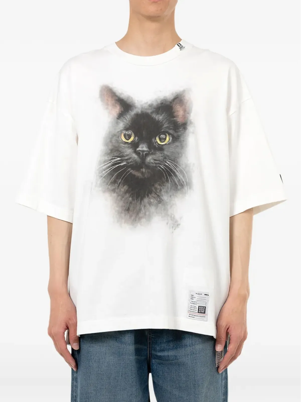 Maison MIHARA YASUHIRO 猫プリントテキストバックTシャツ - 画像2