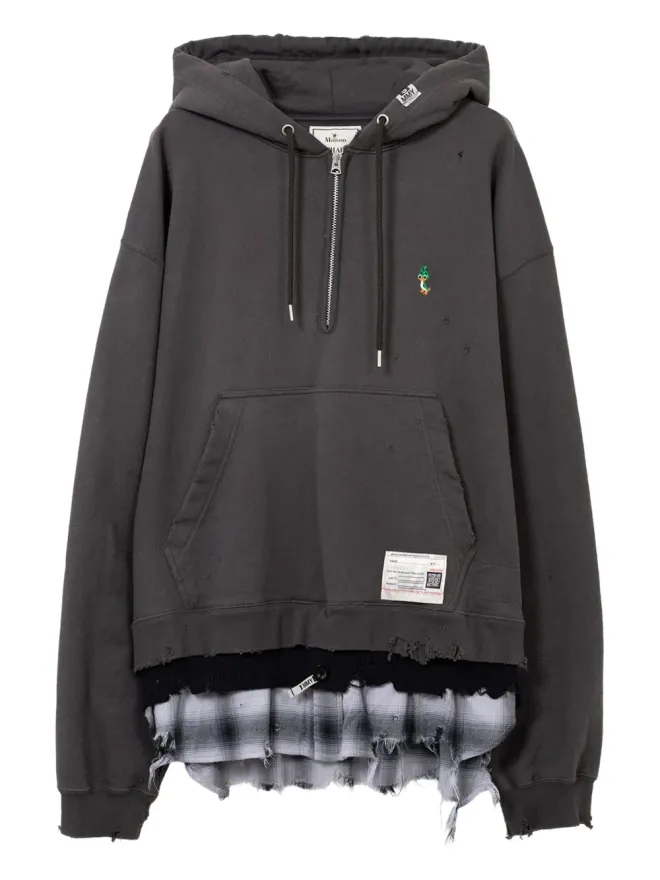 Maison MIHARA YASUHIRO Maison MIHARA YASUHIRO layered distressed hoodieの商品画像