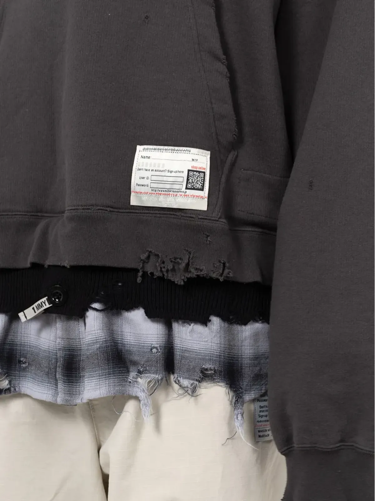 Maison MIHARA YASUHIRO layered distressed hoodie - 画像5