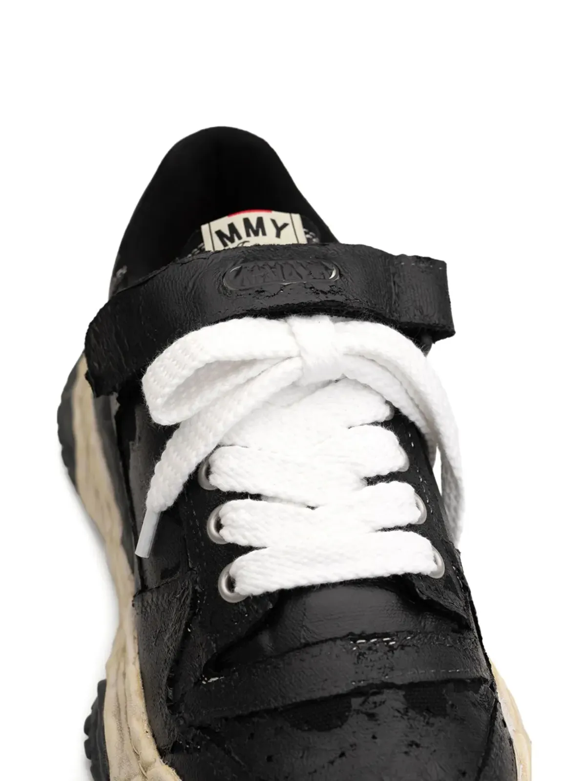 Maison MIHARA YASUHIRO Keith torn-film low-top sneakers - Black - 画像2