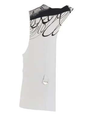 Yohji Yamamoto 時計プリント アシンメトリック ウエストコート - サムネイル2