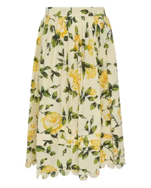 Oscar de la Renta プリーツ花柄スカート - サムネイル1