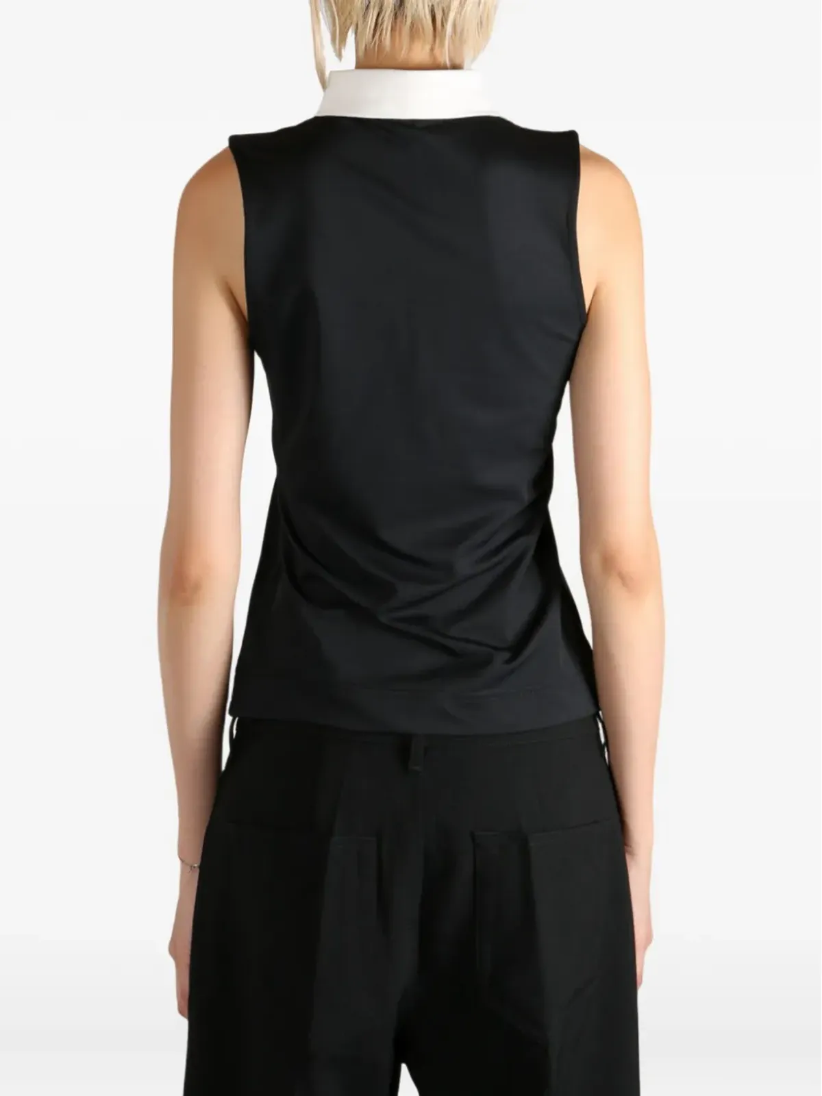 Malbon Golf Claudia sleeveless embroidered polo top - 画像4