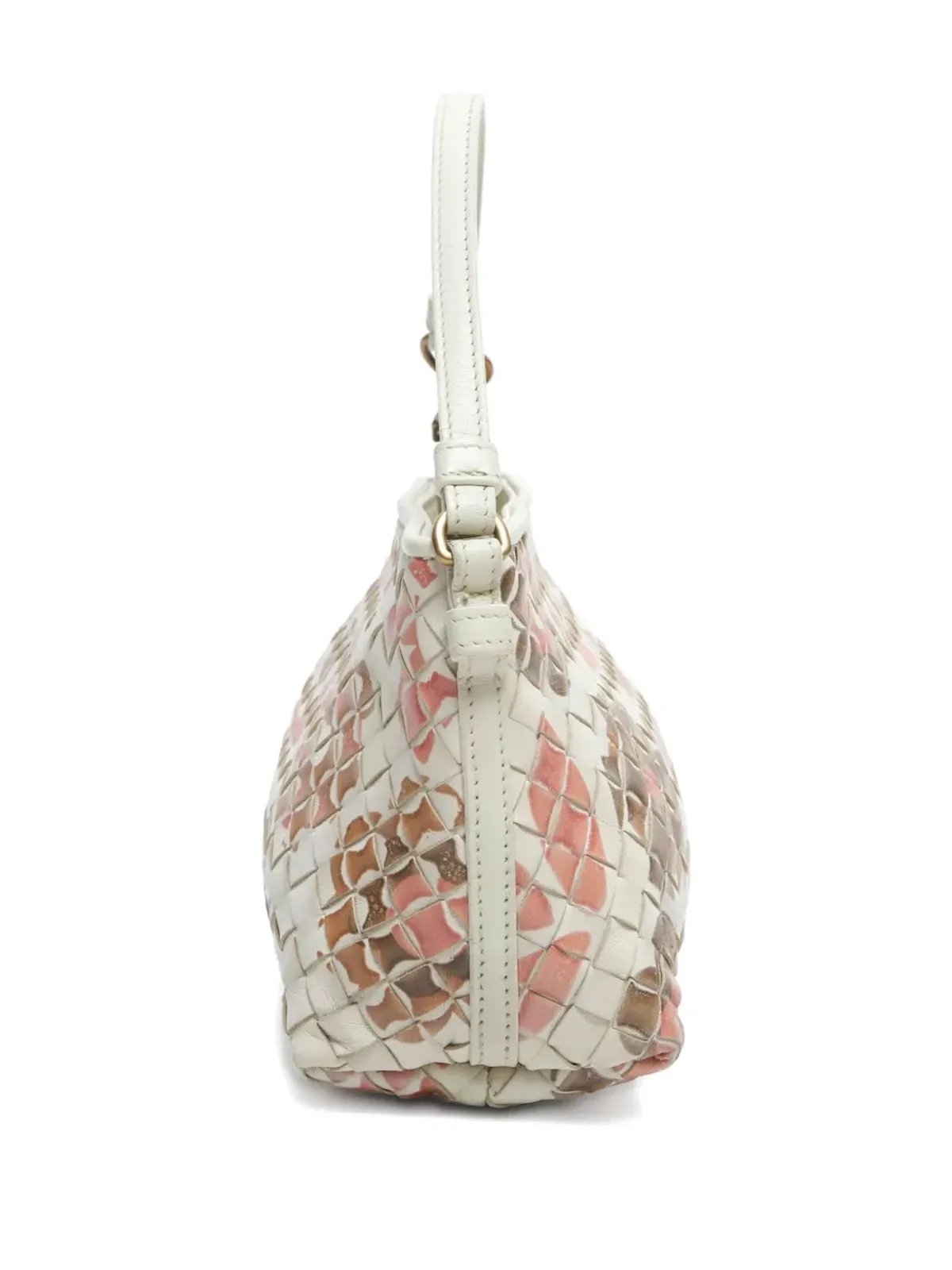 Bottega Veneta Pre-Owned 2007 Intrecciato floral-motif handbag - White - 画像4