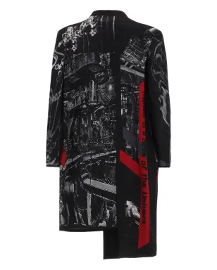 Yohji Yamamoto サンダー アシンメトリック プリント コート - サムネイル2