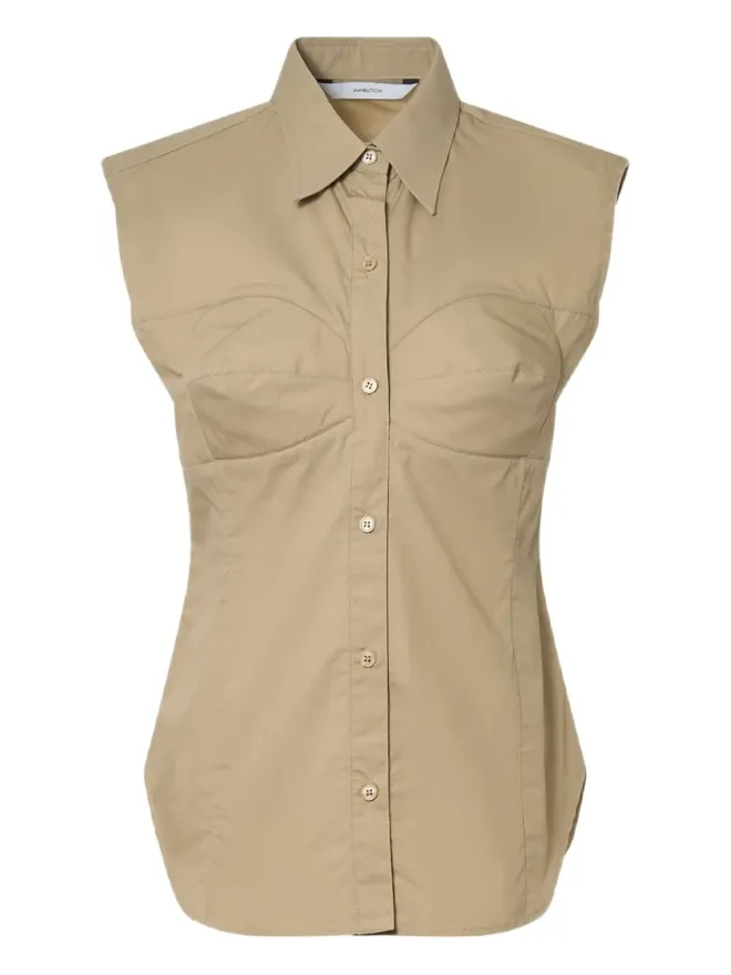 Pushbutton pushBUTTON ダミー ボタンアップ ノースリーブシャツの商品画像