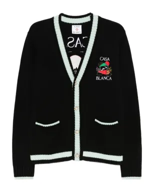 Casablanca 刺繍パネルカーディガン（ブラック） - サムネイル1
