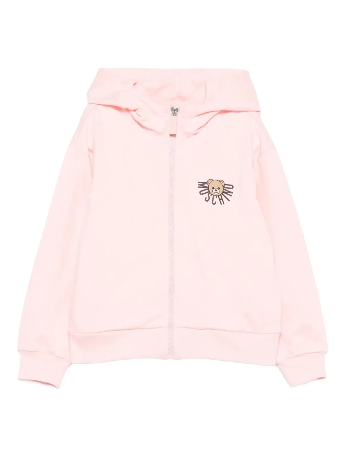 Moschino Kids テディプリント ジップアップフーディー - ピンク - 画像1