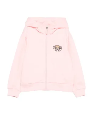Moschino Kids テディプリント ジップアップフーディー - ピンク - サムネイル1