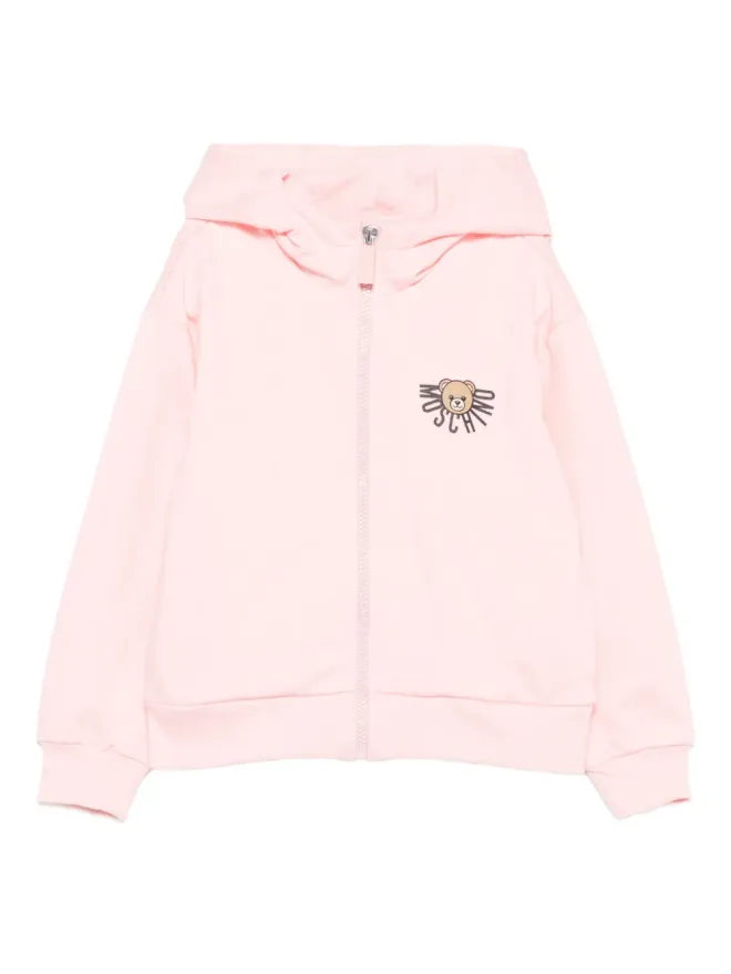 Moschino Kids Moschino Kids テディプリント ジップアップフーディー - ピンクの商品画像