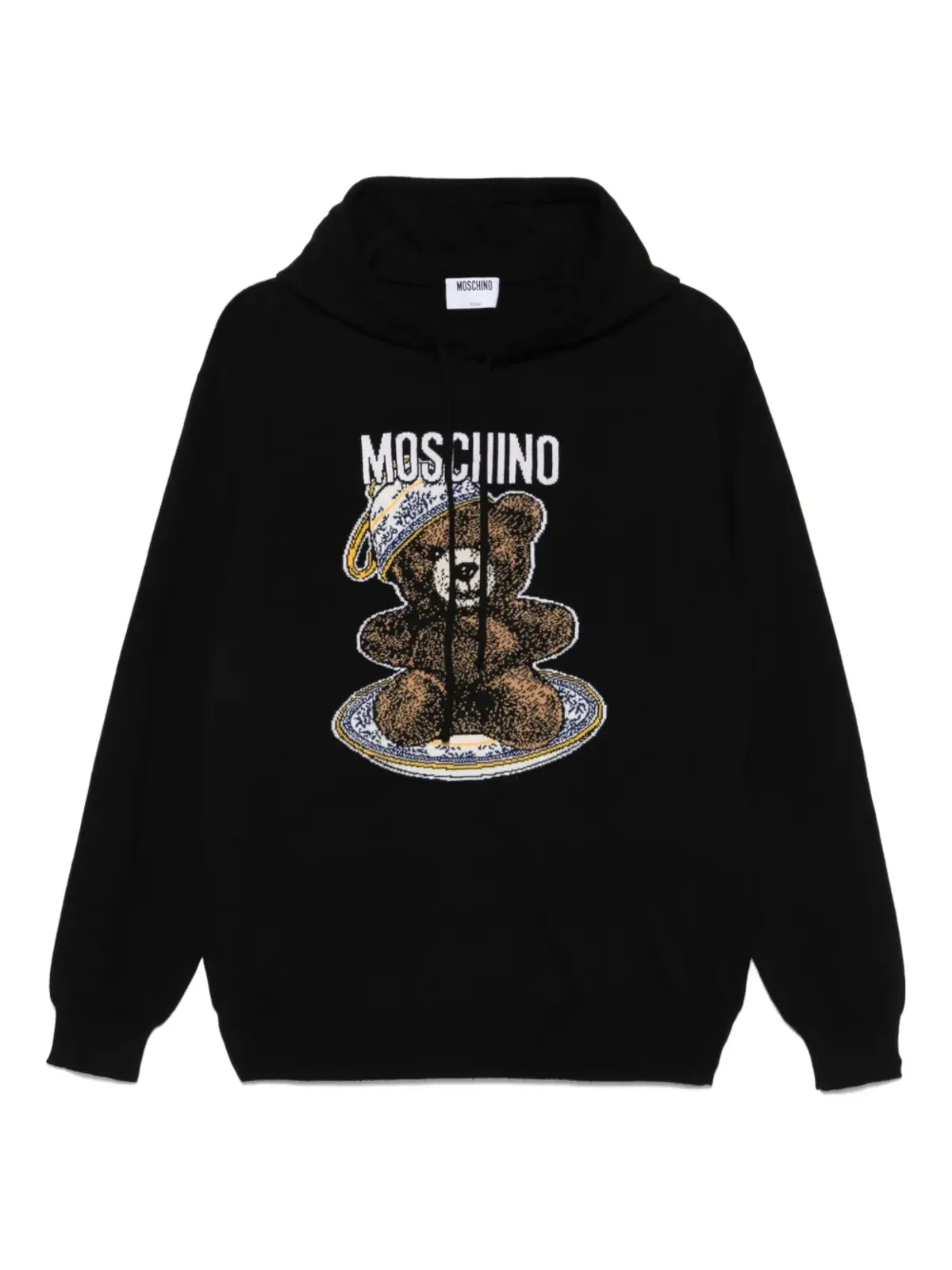 Moschino Teddy Bear-intarsia hoodie - Black - 画像1