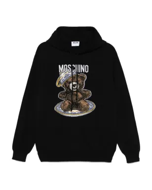 Moschino Teddy Bear-intarsia hoodie - Black - サムネイル1