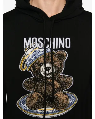 Moschino Teddy Bear-intarsia hoodie - Black - サムネイル5