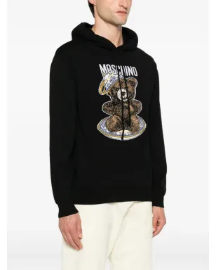 Moschino Teddy Bear-intarsia hoodie - Black - サムネイル3