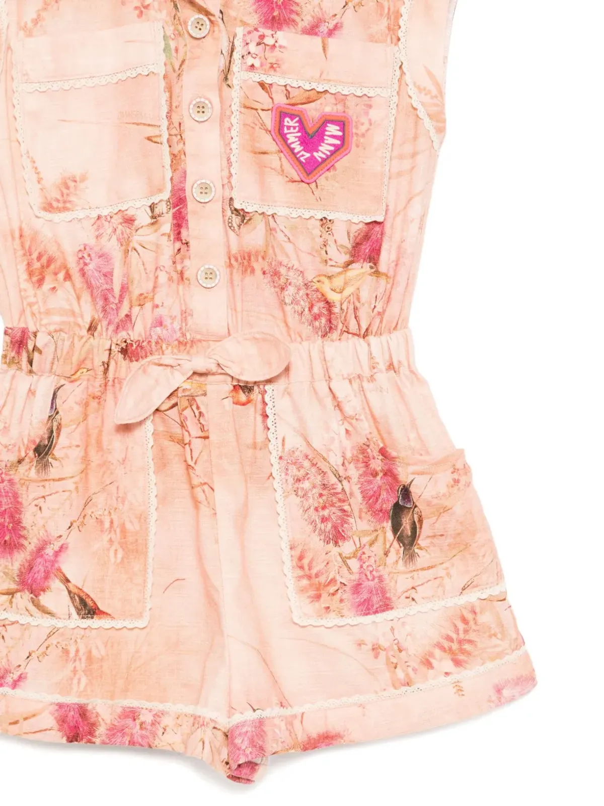 ZIMMERMANN Kids Cascadian floral-print playsuit - Pink - 画像3