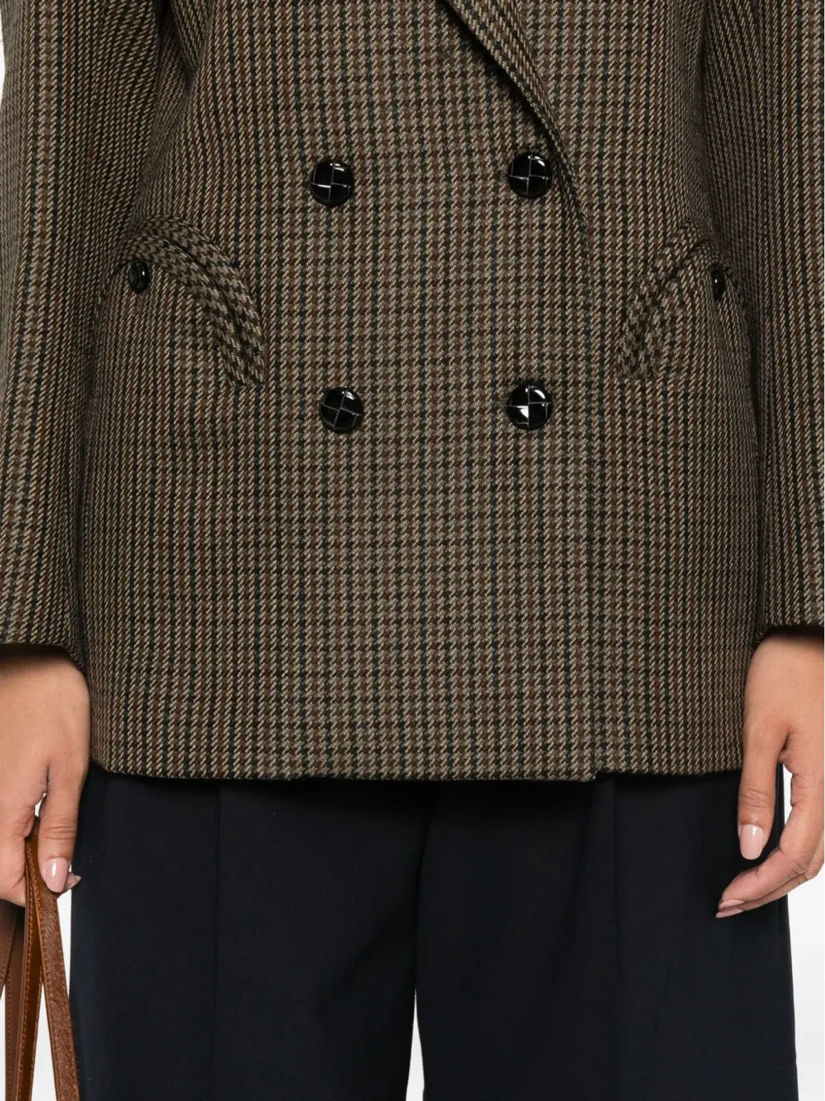 Blazé Milano ハウンドトゥース柄 ダブルブレストジャケット - 画像5
