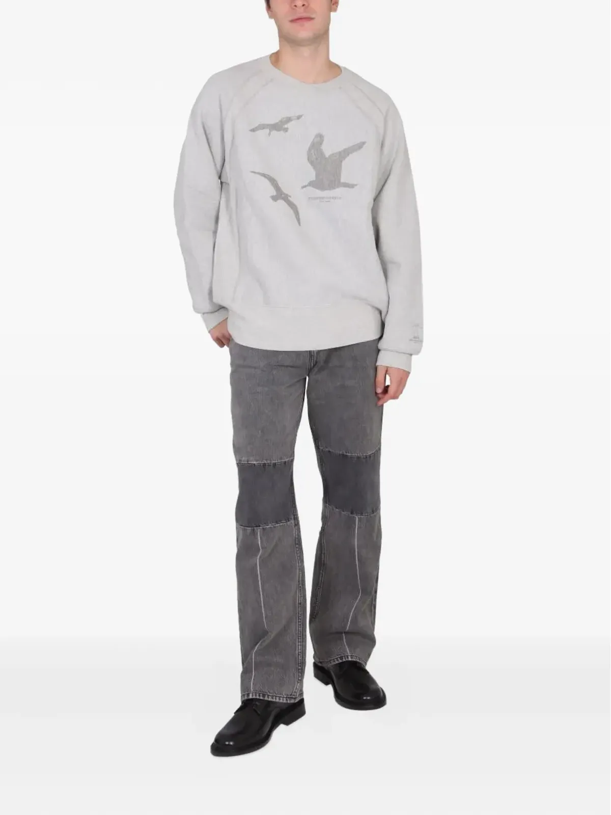 Engineered Garments 鳥柄プリント クルーネック スウェット - 画像2