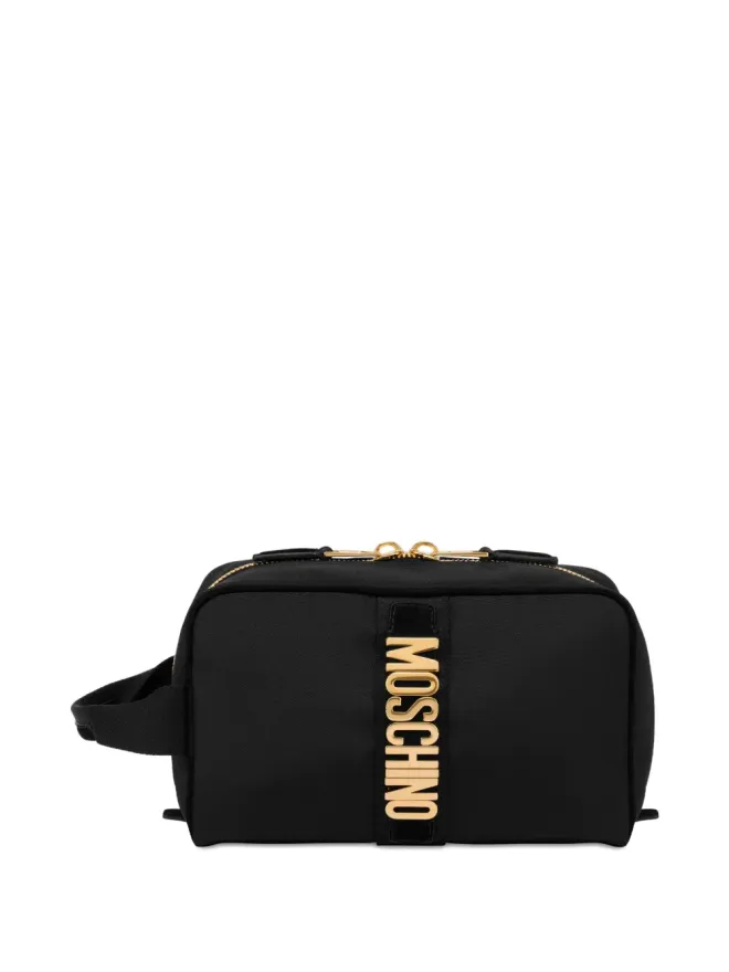 Moschino Moschino ロゴプレート付きジップトップ洗面用バッグの商品画像