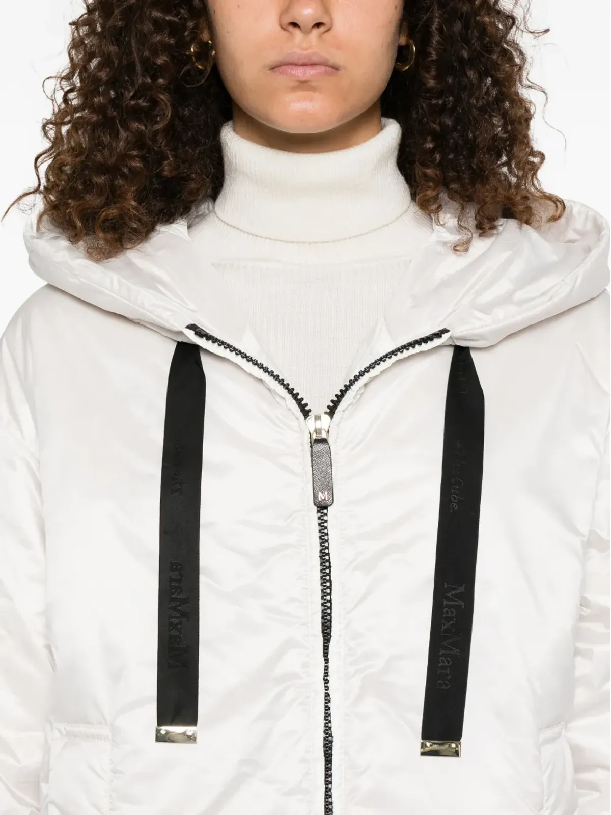 Max Mara グリーンのフード付きパディッドジャケット - 画像5