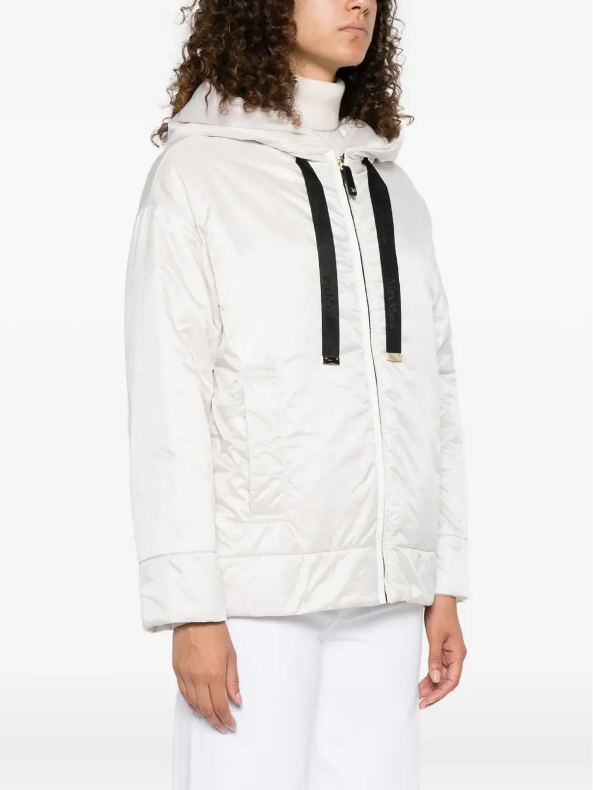 Max Mara グリーンのフード付きパディッドジャケット - 画像3
