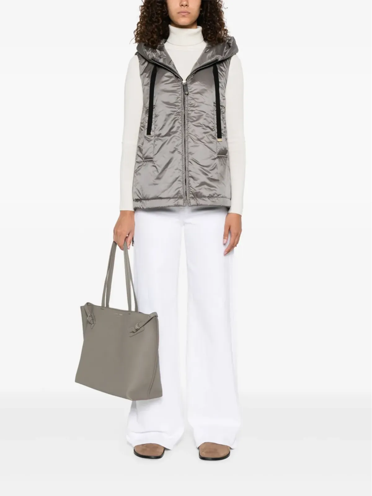 Max Mara Greengo フード付きジップフロントジレ - 画像2