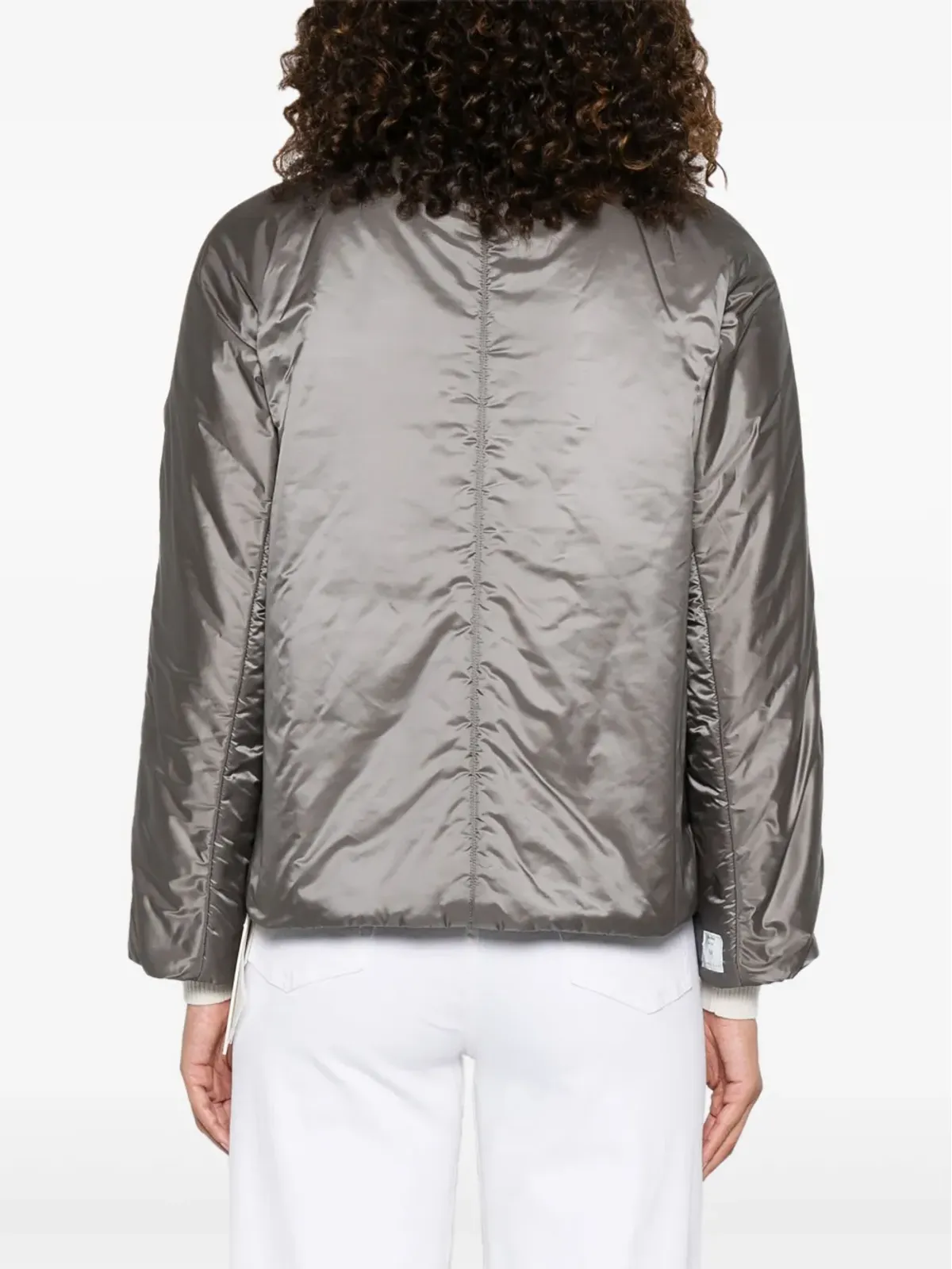 Max Mara グレーのパディッドボタンジャケット - 画像4