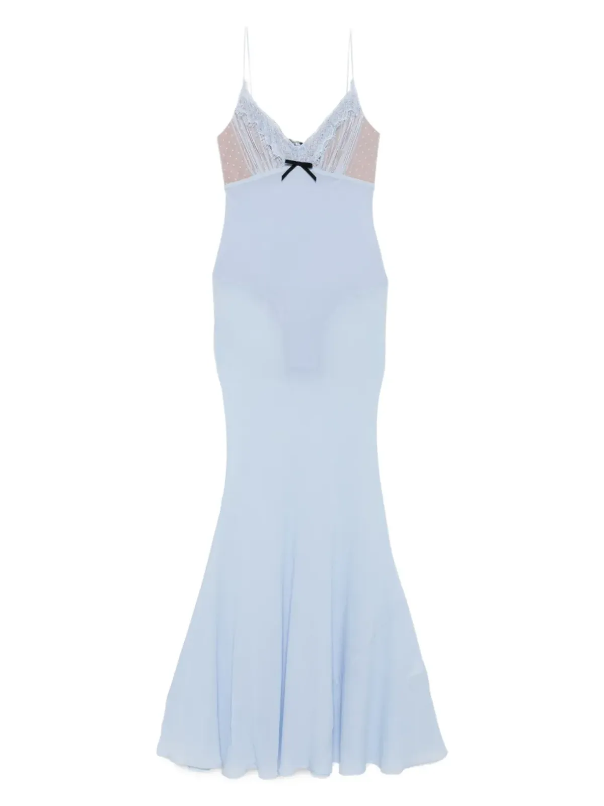 Self-Portrait レーストリム付きスリップマキシドレス - 画像1