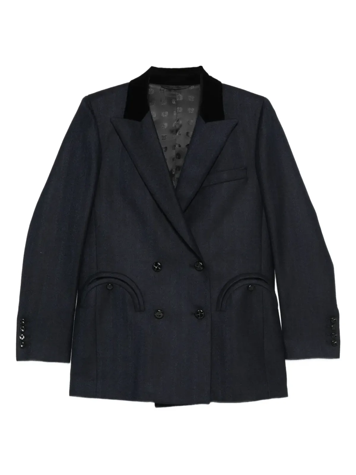 Blazé Milano Resolute Everyday ベルベット襟付き ダブルブレスト ブレザー - 画像1