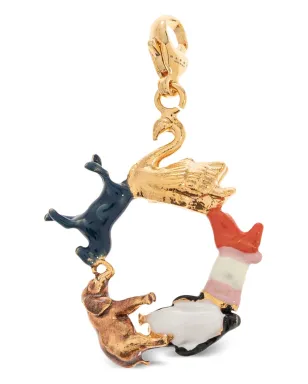 Marni Alphabet O animal-circle pendant - Gold - サムネイル1