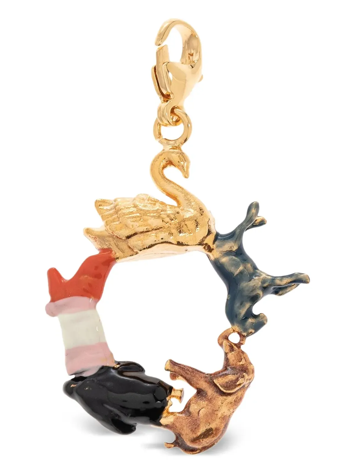 Marni Alphabet O animal-circle pendant - Gold - 画像3