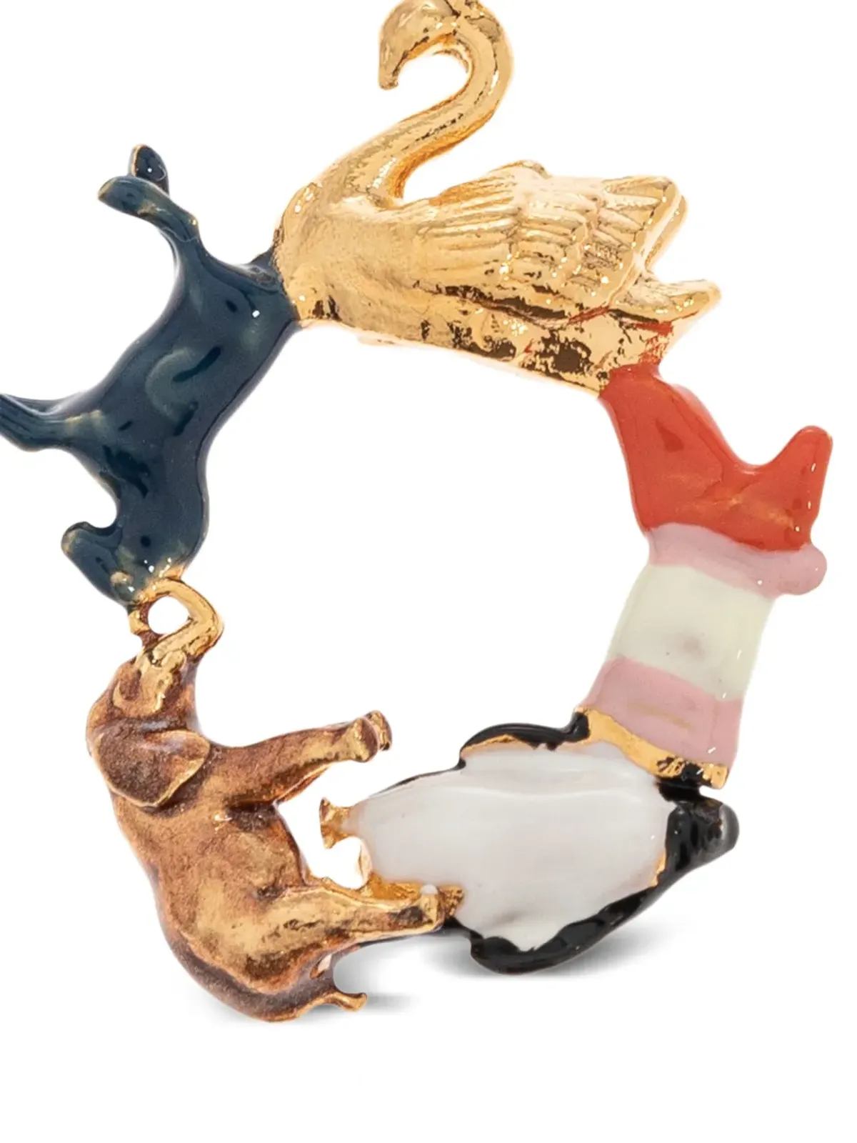 Marni Alphabet O animal-circle pendant - Gold - 画像4