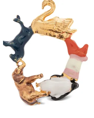 Marni Alphabet O animal-circle pendant - Gold - サムネイル4