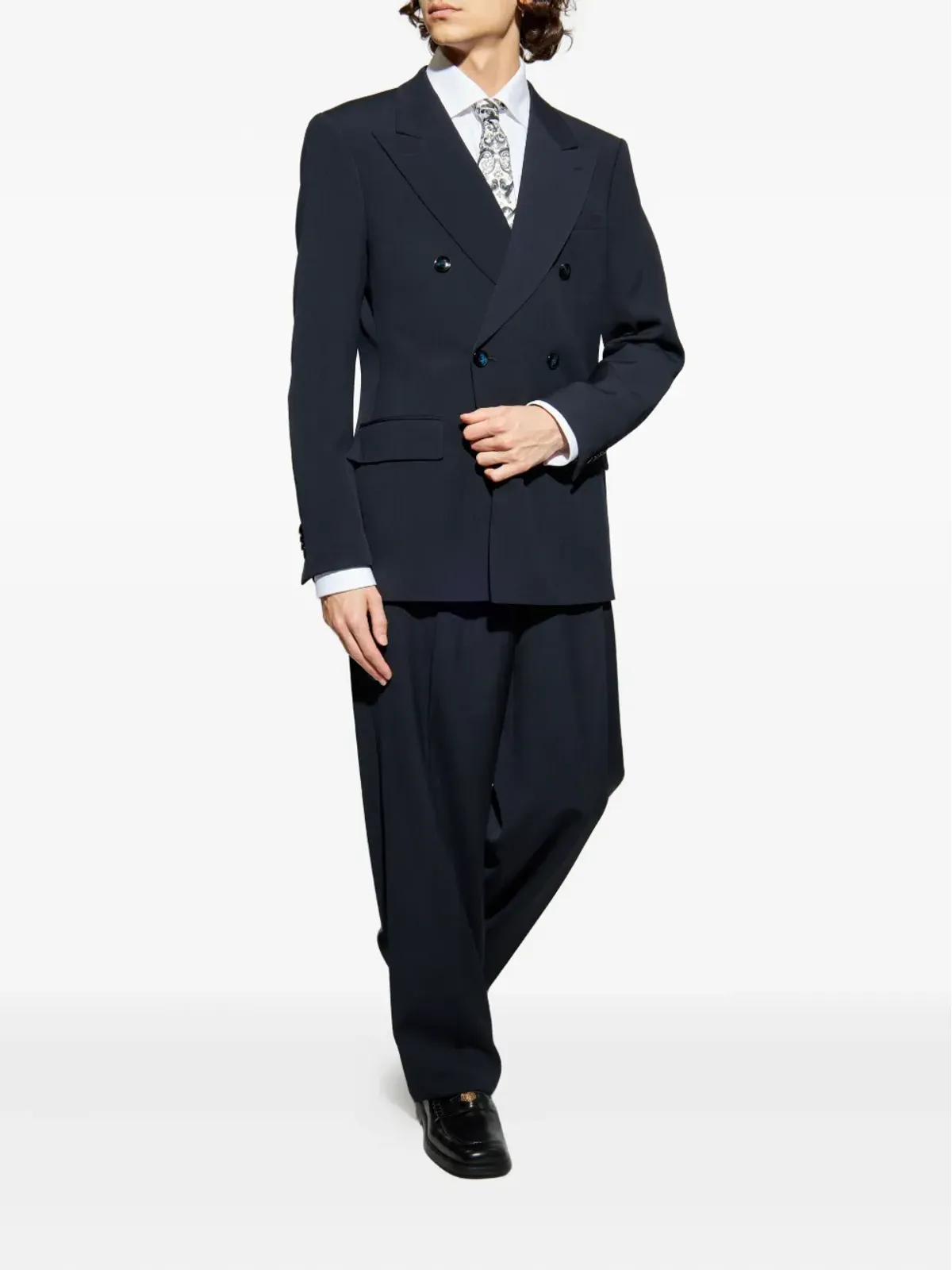 Giorgio Armani ダブルブレストスーツ ブルー - 画像3