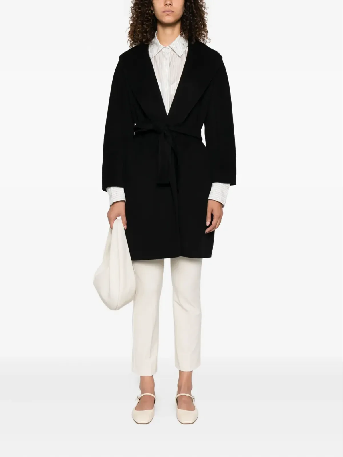 S Max Mara メッシ ベルト付きコート - 画像2
