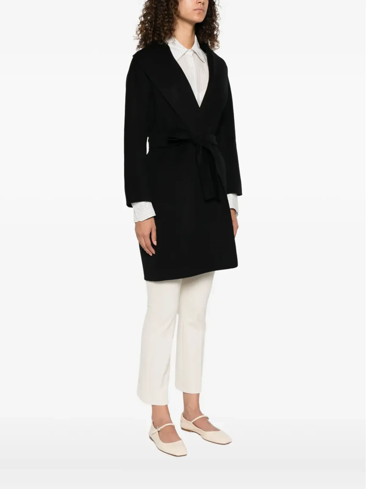 S Max Mara メッシ ベルト付きコート - 画像3