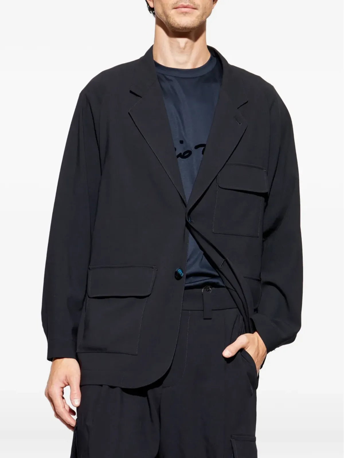 Giorgio Armani フラップポケット ウールブレザー - 画像3