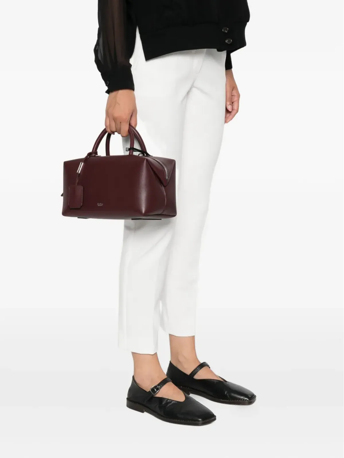 Max Mara ジップファスニング レザー トートバッグ - 画像2